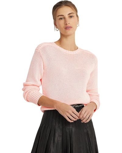 Lauren by Ralph Lauren Cotton-blend Crewneck Sweater - Pink