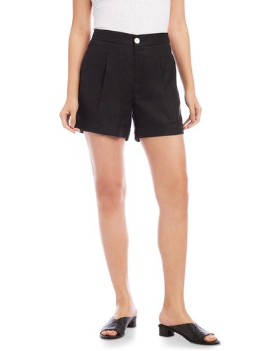 Karen Kane High-waist Pleated Shorts - Black