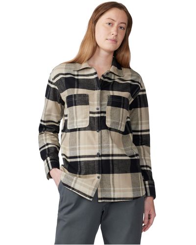 Mountain Hardwear Flannel Long Sleeve Shirt - Gray