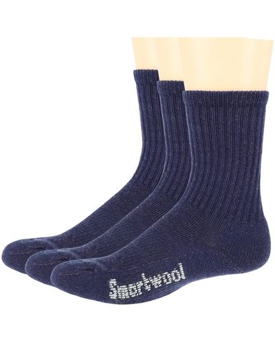 Smartwool Classic Hike Light Cushion Solid Crew 3-pack - Blue