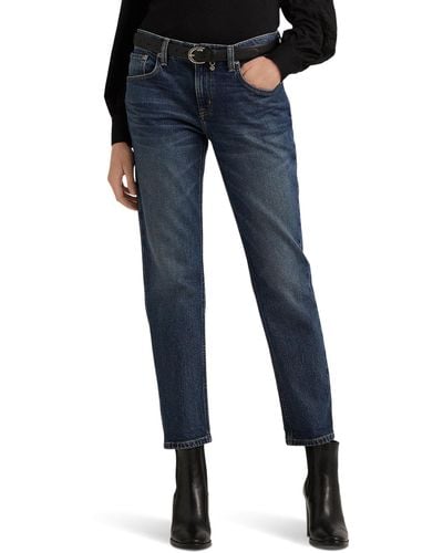 Lauren by Ralph Lauren Relaxed Tapered Ankle Jean - Blue