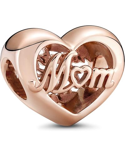 PANDORA Thank You Mom Heart Charm - Metallic
