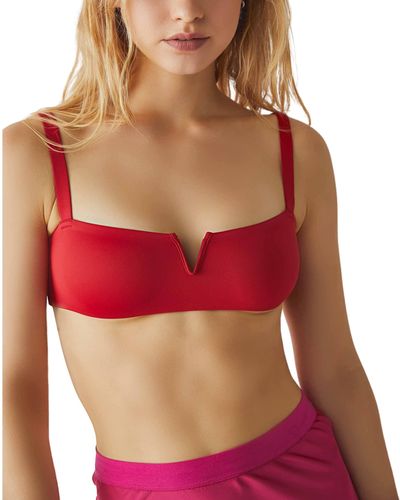 Free People Notched Lily Scuba Bralette - Red