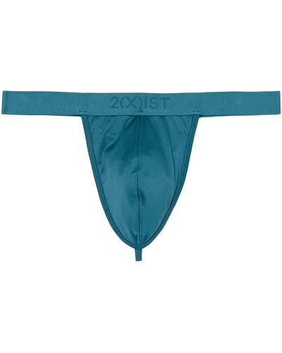 2xist 2(x)ist Sliq Y-back Thong (submerged) Underwear - Blue