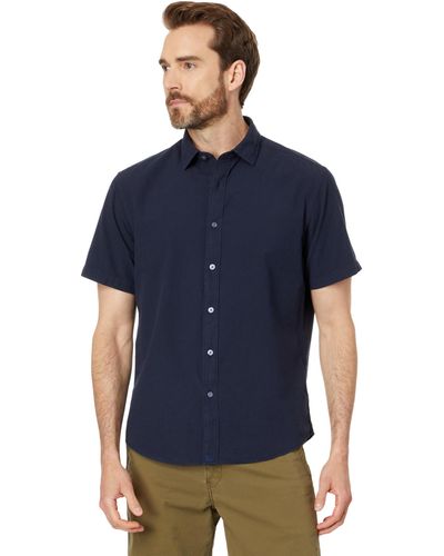 UNTUCKit Cotton Seersucker Short-sleeve Pavao Shirt - Blue