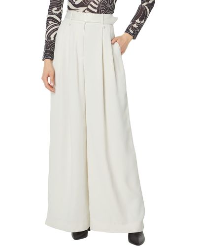 Ted Baker Eliziie Wide Leg Pants With Pleat Detail - White