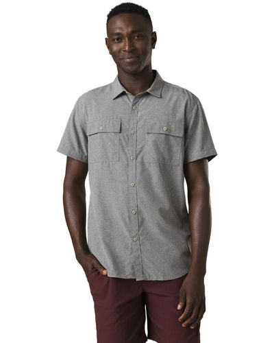 Prana Lost Sol Short Sleeve Shirt Slim Fit - Gray