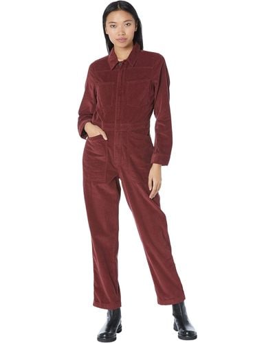 Madewell Straight Coverall In Veriegated Cord - Red