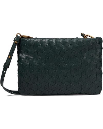 Madewell The Puff Crossbody Bag: Woven Leather Edition - Black