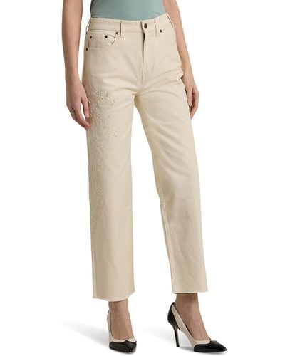 Lauren by Ralph Lauren Petite High-rise Relaxed Cropped Jean - Natural