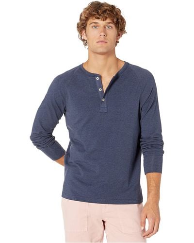 The Normal Brand Long Sleeve Puremeso Henley - Blue