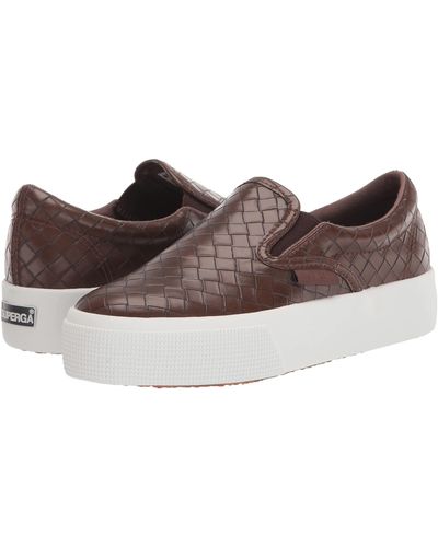 Superga 2306 Slip-on Woven Faux Leather - Brown
