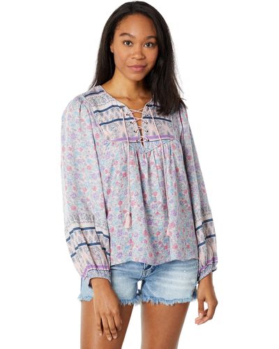 Lucky brand border print cheap top