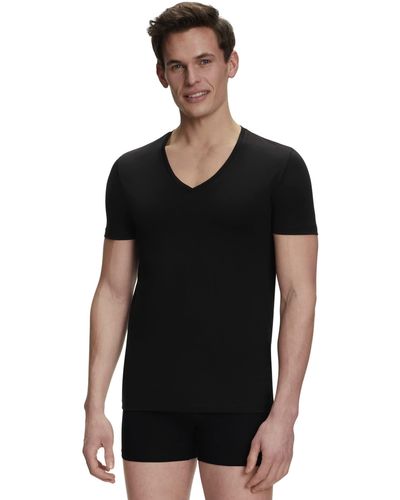 FALKE Daily Comfort V-neck T-shirt 2-pack - Black