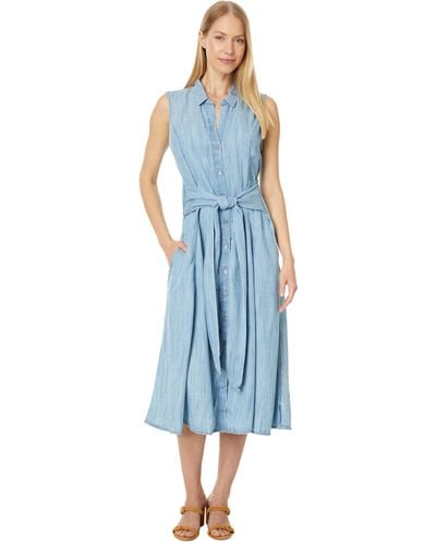 NIC+ZOE Nic+zoe Drapey Denim Shirtdress - Blue