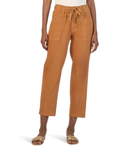 Kut From The Kloth Rosalie - Drawstring Pant With Porkchop Pockets - Brown