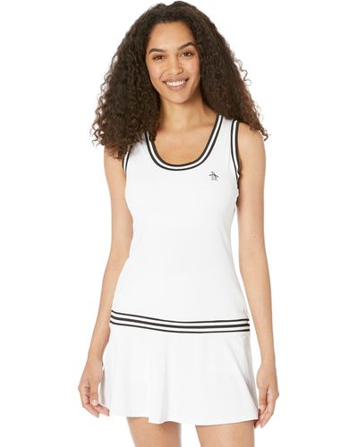 Original Penguin Drop Waist Tennis Dress - White