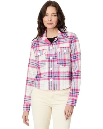 Kut From The Kloth Lora - Crop Shirt Jacket W/ Flap Pockets - Red