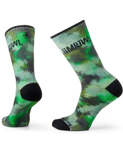 Smartwool Athletic Far Out Tie-dye Print Crew - Green