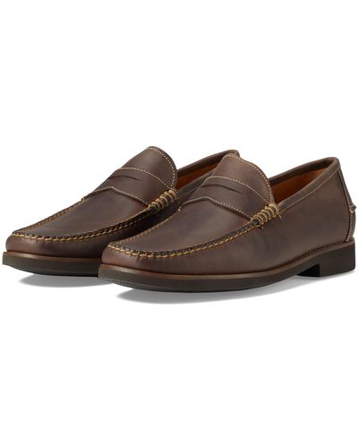Peter Millar Handsewn Leather Penny Loafer - Brown
