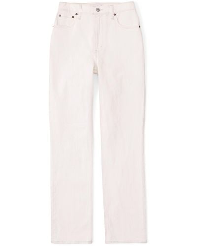 Abercrombie & Fitch Curve Love 90s Ultra High-rise Straight Jeans - White