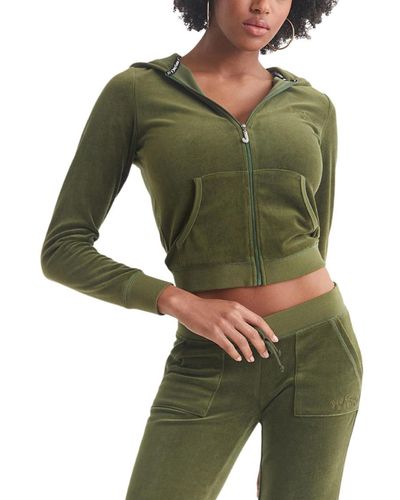 Juicy Couture Heritage Rib Trim Kangaroo Pocket Jacket - Green