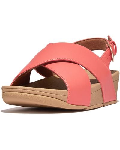 Fitflop Lulu Cross-back Strap Sandals - Leather - Pink