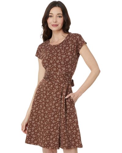 Toad&Co Cue Wrap Short Sleeve Dress - Brown