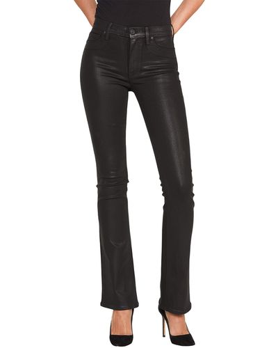 Hudson Jeans Barbara High-waist Bootcut In Noir Coated - Black