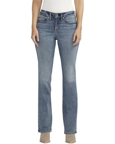 Silver Jeans Co. Suki Mid Rise Curvy Fit Slim Bootcut Jeans L93616edb371 - Blue
