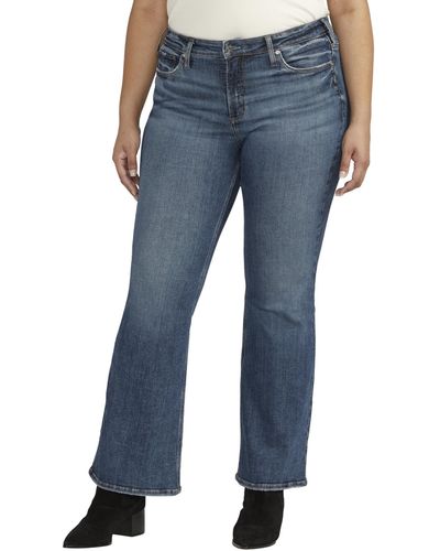 Silver Jeans Co. Plus Size Most Wanted Mid Rise Flare Jeans W63815eae369 - Blue
