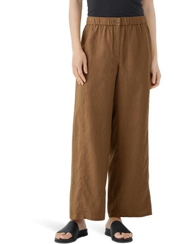 Eileen Fisher Wide Ankle Pants - Brown
