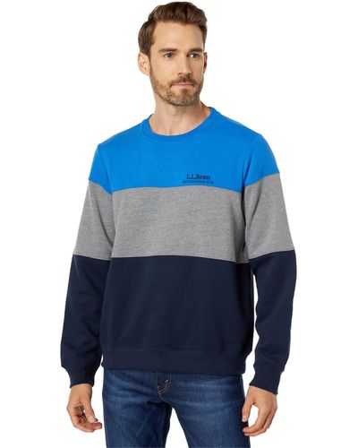 L.L. Bean 1912 Sweatshirt Crew Neck Color-block Regular - Blue