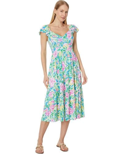 Lilly Pulitzer Bayleigh Flutter Sleeve Midi - Blue