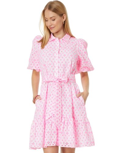 Lilly Pulitzer Cartley Elbow Sleeve Eyelet - Pink