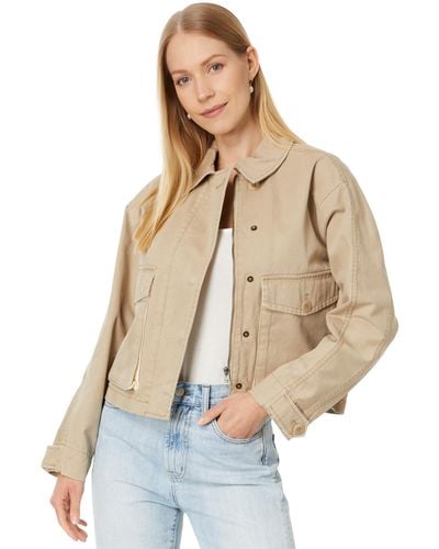 Madewell Cropped Cargo Jacket - Natural