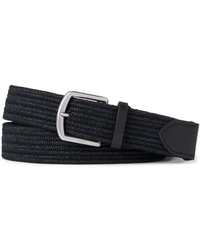 Polo Ralph Lauren Leather-trim Braided Belt - Black