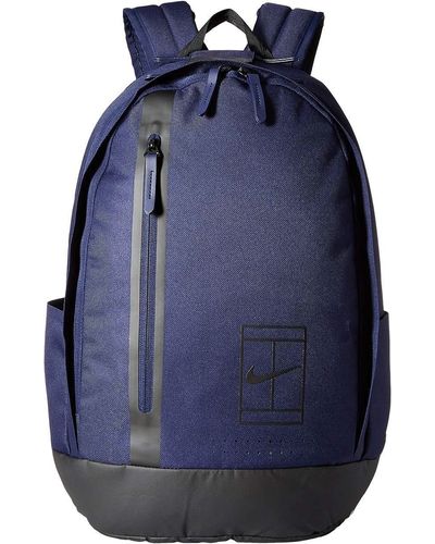 Nike Court Advantage Tennis Backpack (aviator Grey/thunder Grey/fuel Orange) Backpack Bags - Blue