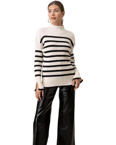 Line & Dot Sunday Stripe Sweater - White