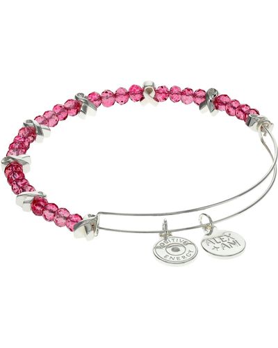 ALEX AND ANI Pink Ribbon Beaded Bracelet - Red