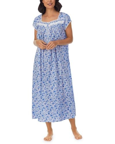 Eileen West 50 Cap Sleeve Nightgown - Blue