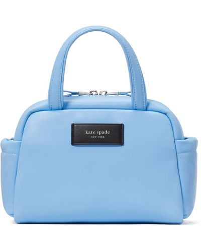 Kate Spade Puffed Smooth Leather Satchel - Blue