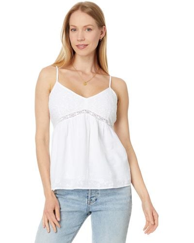 Lucky Brand Embroidered Babydoll Cami - White