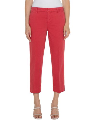 Liverpool Los Angeles Kelsey Crop Mid-rise Trouser With Slit Twill 26 - Red