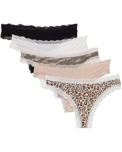 Honeydew Intimates Aiden Lace Back Thong 5-pack - Multicolor