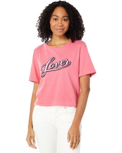 Lamade Lover Graphic Crop Band Tee With Give Back - Pink