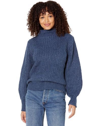 Madewell Loretto Mockneck Pullover Sweater - Blue