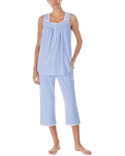 Eileen West Sleeveless Capris Pajama Set - Blue