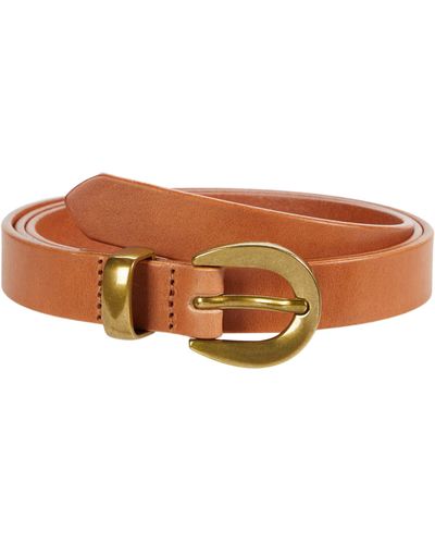 Madewell Chunky Buckle Skinny Leather Belt - Brown