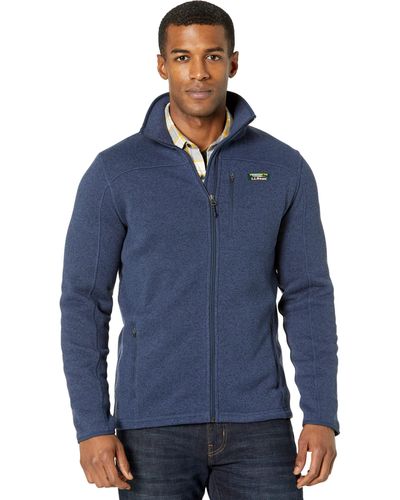 L.L. Bean Sweater Fleece Full Zip Jacket - Tall - Blue